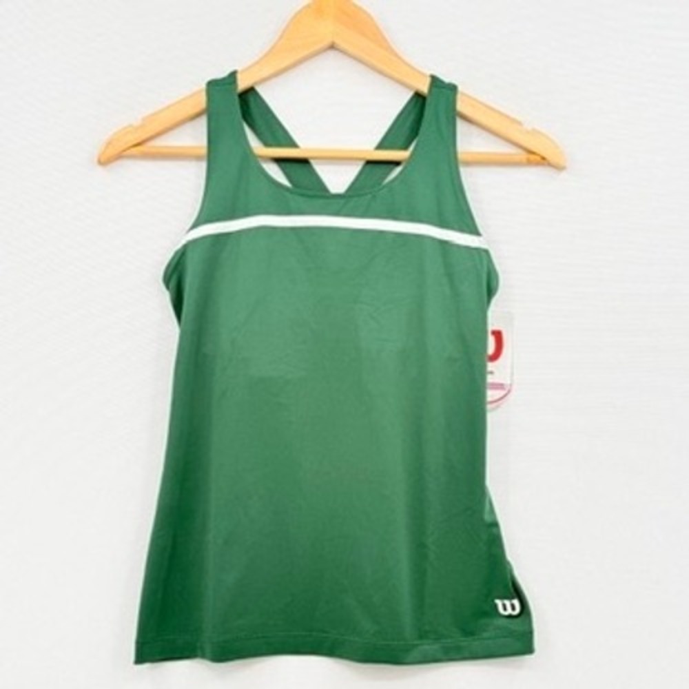 Wilson Team Tank Women XS Forest Green Racerback Tennis Sporty Gym Active NEW